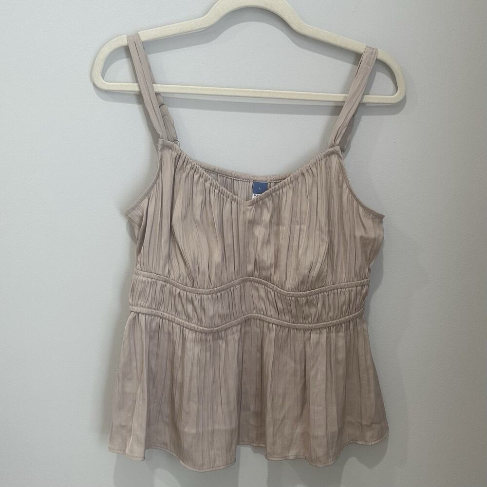 Old Navy Babydoll Top Womens L Beige Cami Tank Boho Fairy Festival Y2K NWT